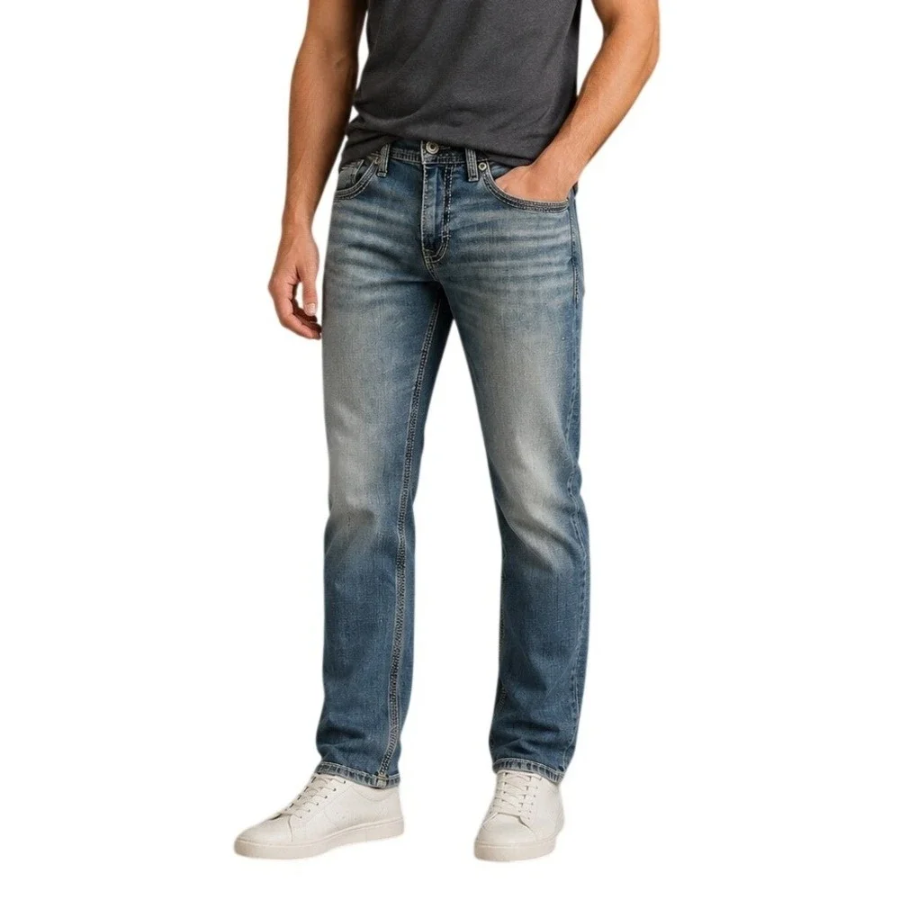 BKE Medium Wash Blue Jake Straight Leg Denim Jeans Men's 30x32